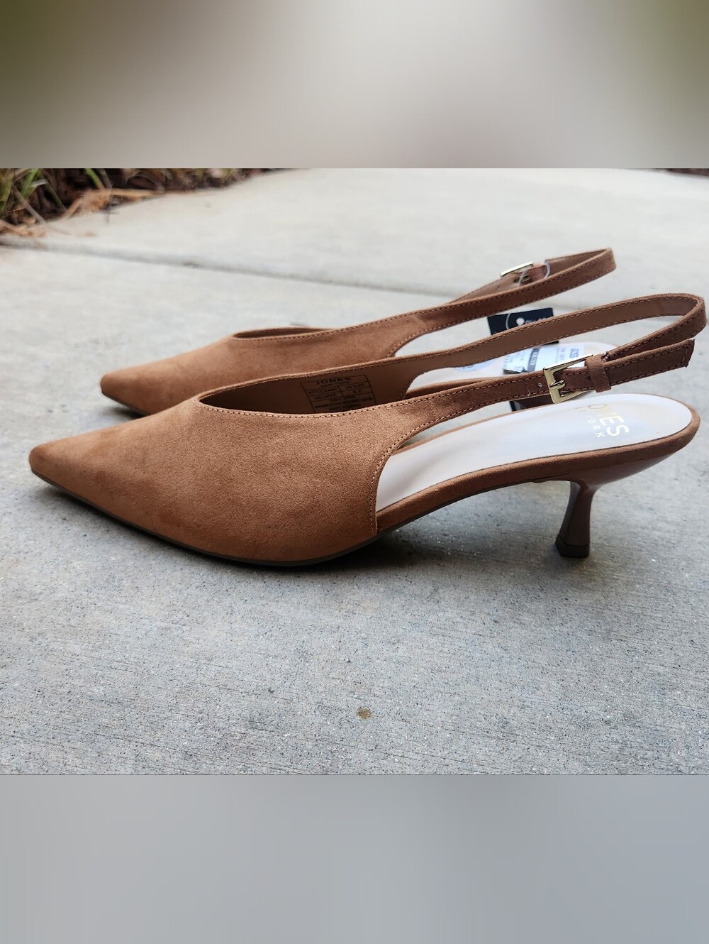 Jones New York Pointed Toe Camel/Tan Slingback Kitten Heel Women’s Pumps